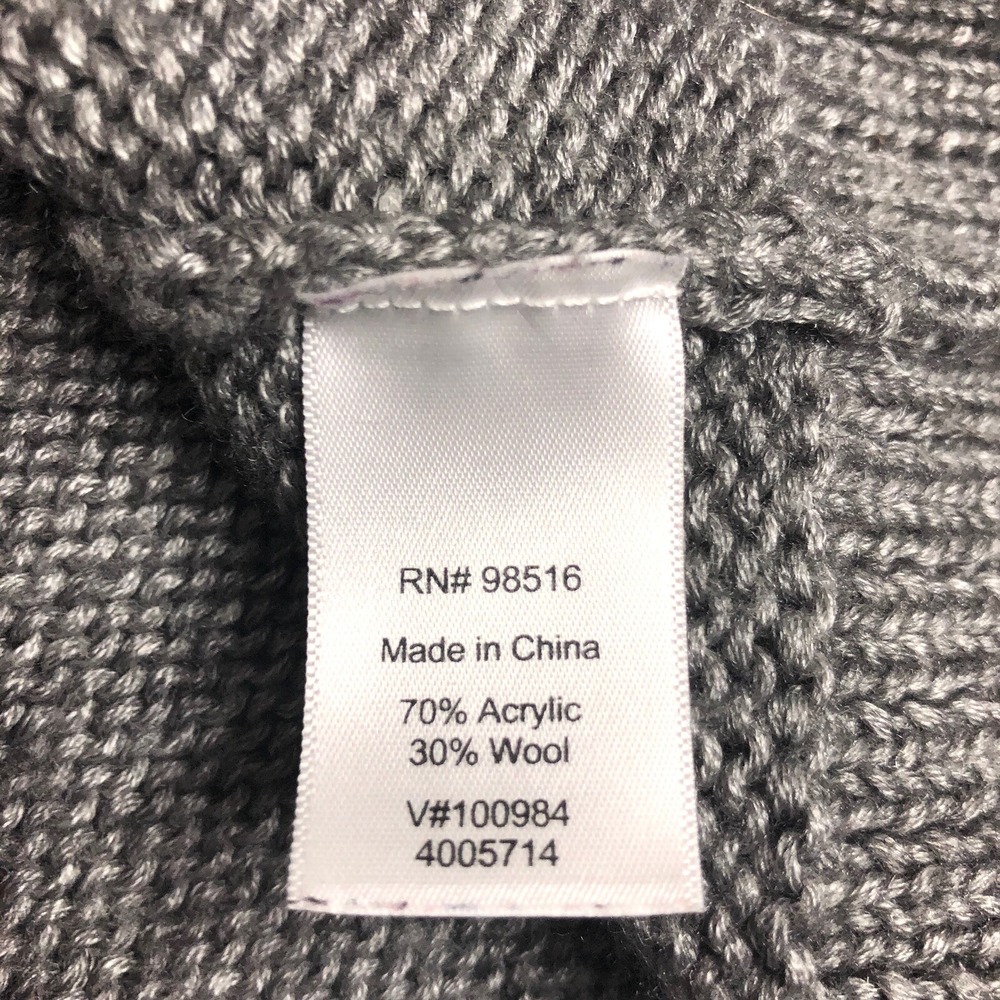 Coldwater Creek Longline Sweater Womens L Gray Zip Mock Neck Tunic Wool Blend - Picture 4 of 13